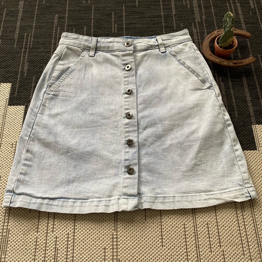 Chelsea and Violet Mini Button Up Denim Skirt
